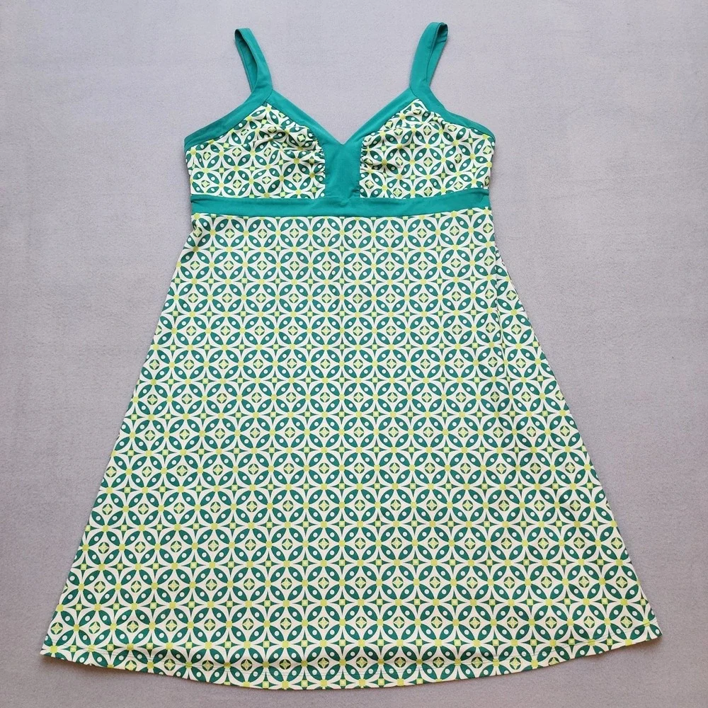 Patagonia Women's XL Shelf‎ Bra Swim Dress Teal Geometric Print UPF Beach